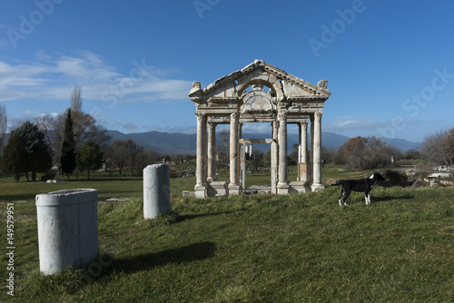 Afrodisias ancient city ruis in Aydin city of Turkey.A view from its Tetrapylon photo