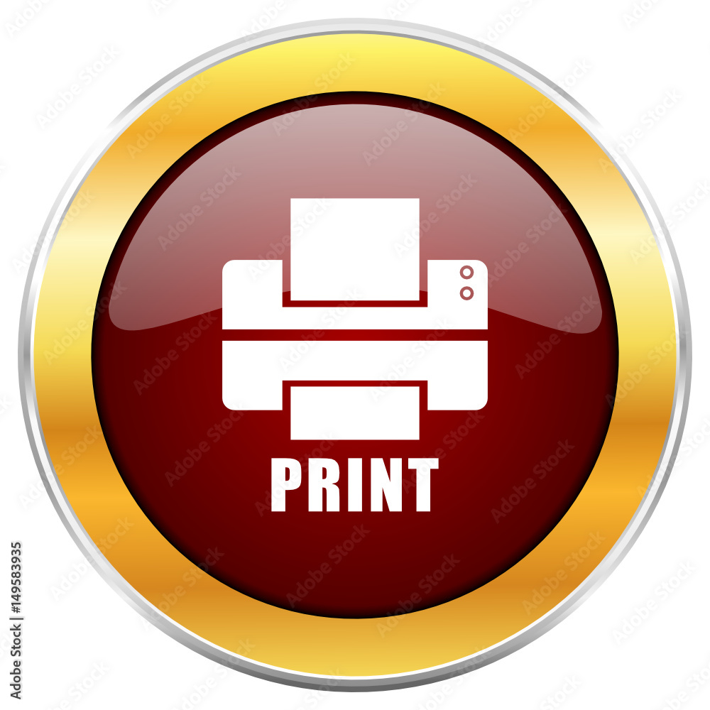 Printer red vector icon with golden border isolated on white background.
Printer red vector icon with golden border isolated on white background.