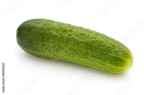 Eco cucumber on white background. Fresh vegetables.