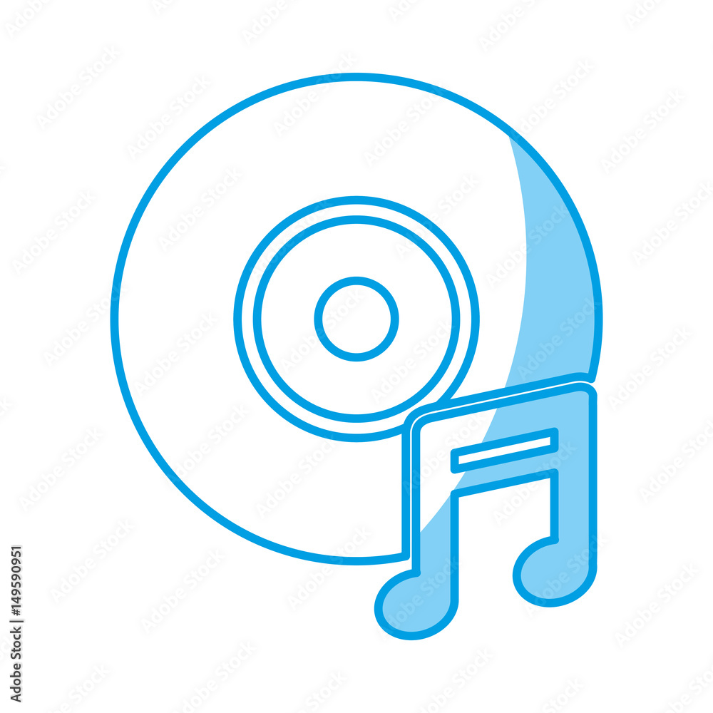 longplay and musical note icon over white background. vector illustration longplay and musical note icon over white background. vector illustration