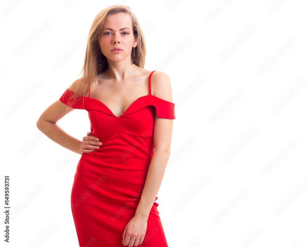 Young woman in red dress Young woman in red dress