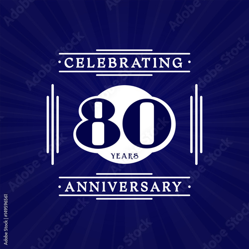 80 years anniversary design template. Vector and illustration.
