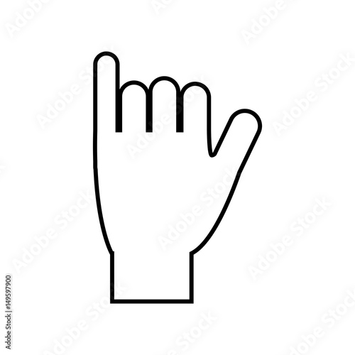 human hand icon over white backgroud. vector illustration