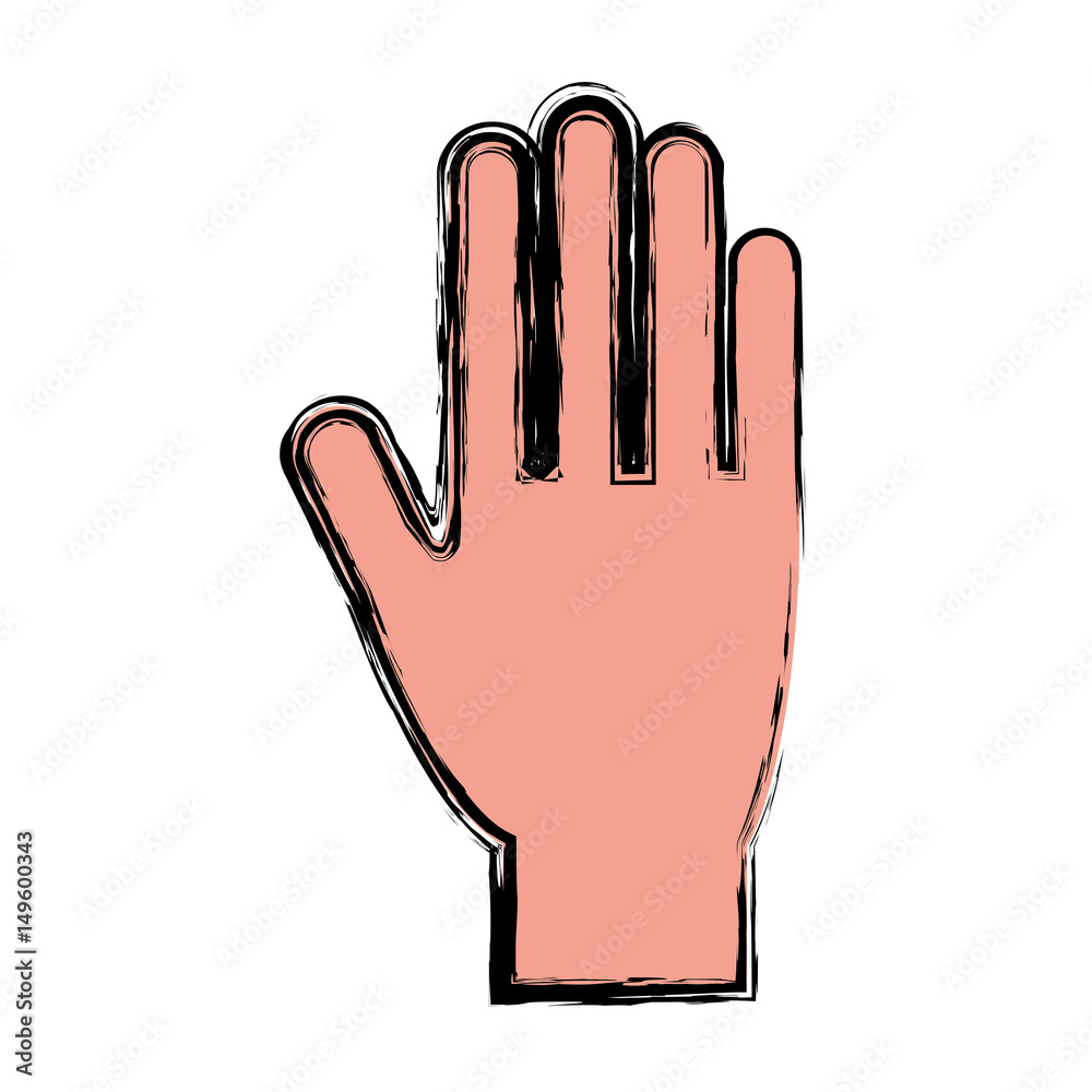 Obraz premium human hand icon over white background. vector illustration