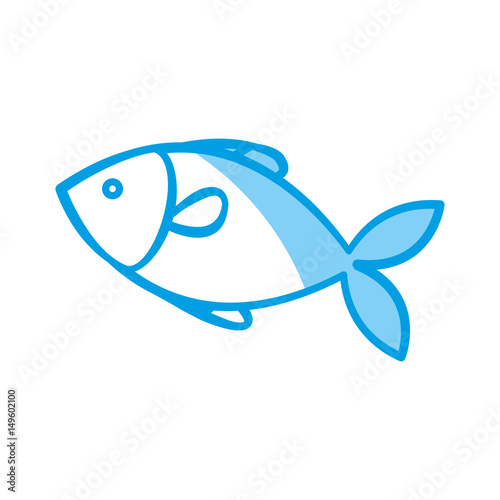 fish animal icon over white background. vector illustration