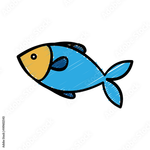 fish animal icon over white background. vector illustration
