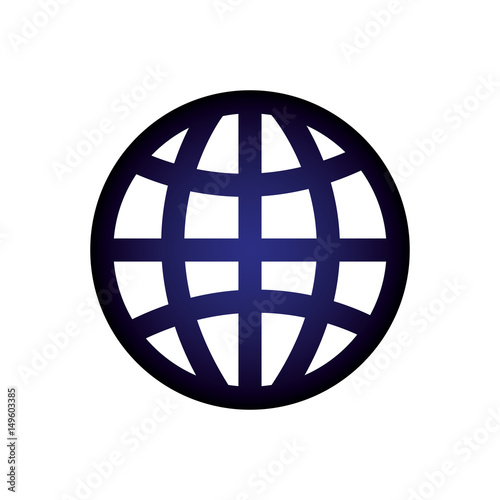 global sphere icon over white background. vector illustration