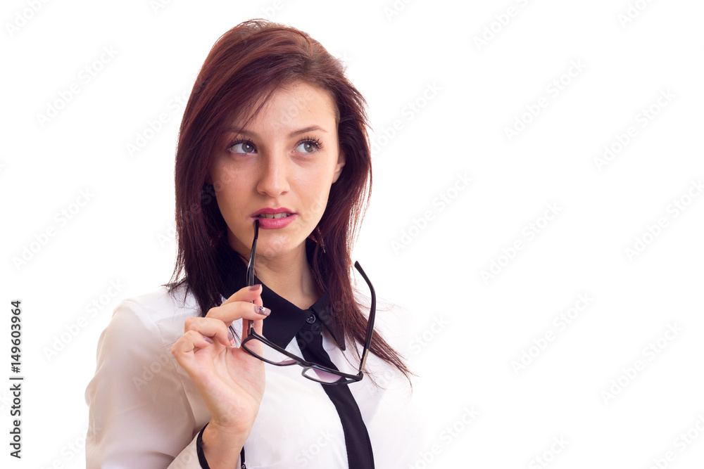 Young businesswoman with glasses Young businesswoman with glasses