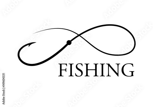 graphic fishing hook, vector
