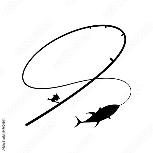 graphic fishing hook, vector