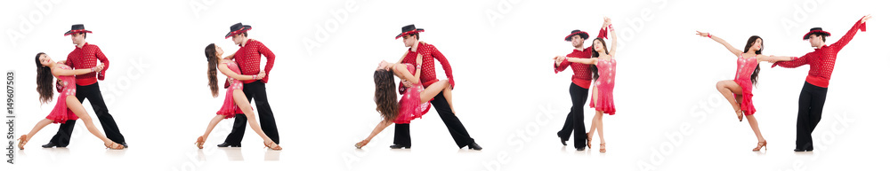 Pair of dancers isolated on the white Pair of dancers isolated on the white