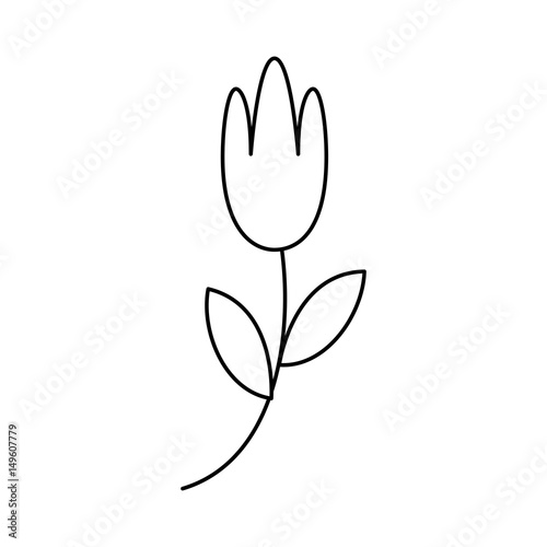 cute garden flower decorative icon vector illustration design