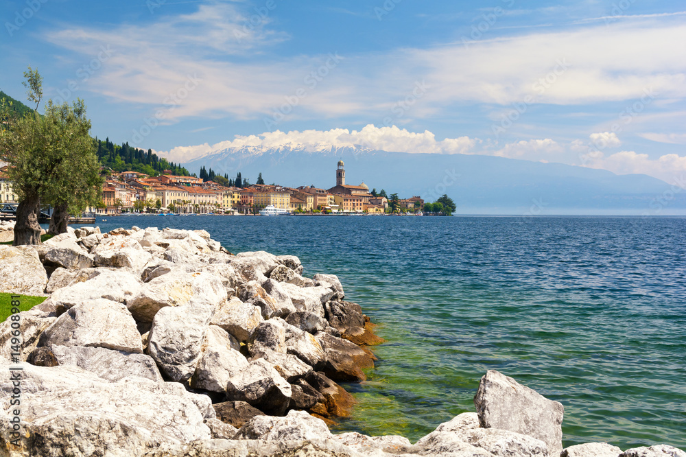 view on Salò town on Lake Garda, Italy