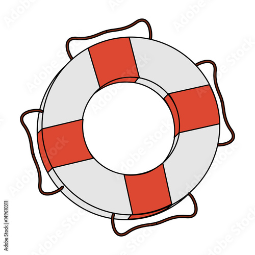 color image cartoon inflatable rings for rescue vector illustration