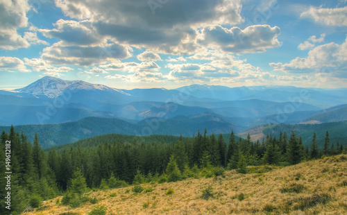 Spring landscape in the Carpathian mountains