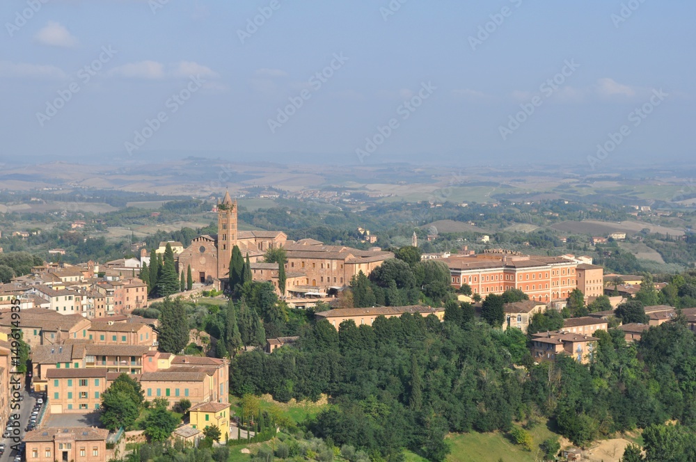 Sienne et les collines du Chianti, vue du Facciatone, Italie