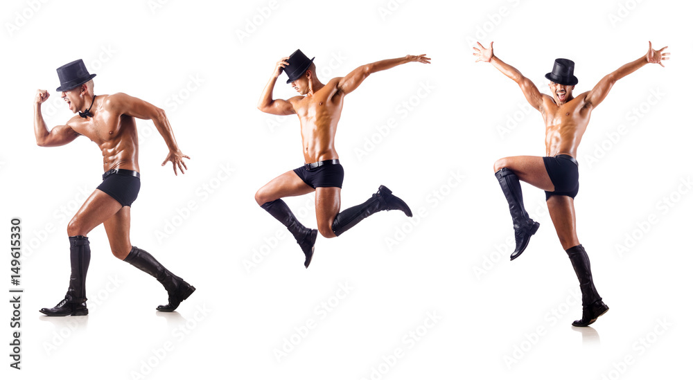 Nude dancer isolated on white