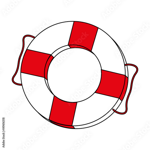 color silhouette image inflatable rings for rescue vector illustration