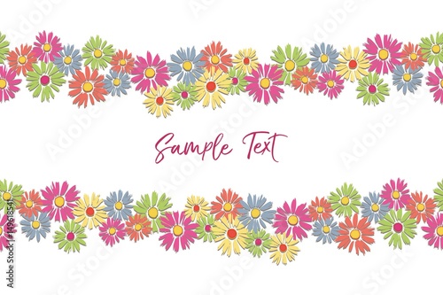 Grußkarte Banner mit Gänseblümchen