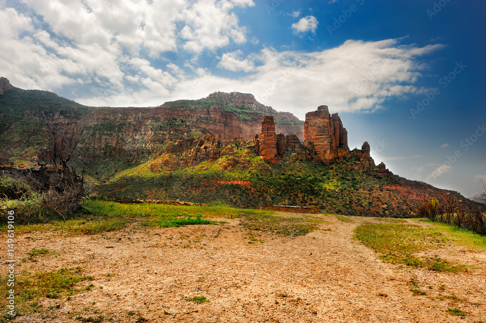 Fototapeta premium Landscape shot in Tigray province, Ethiopia, Africa