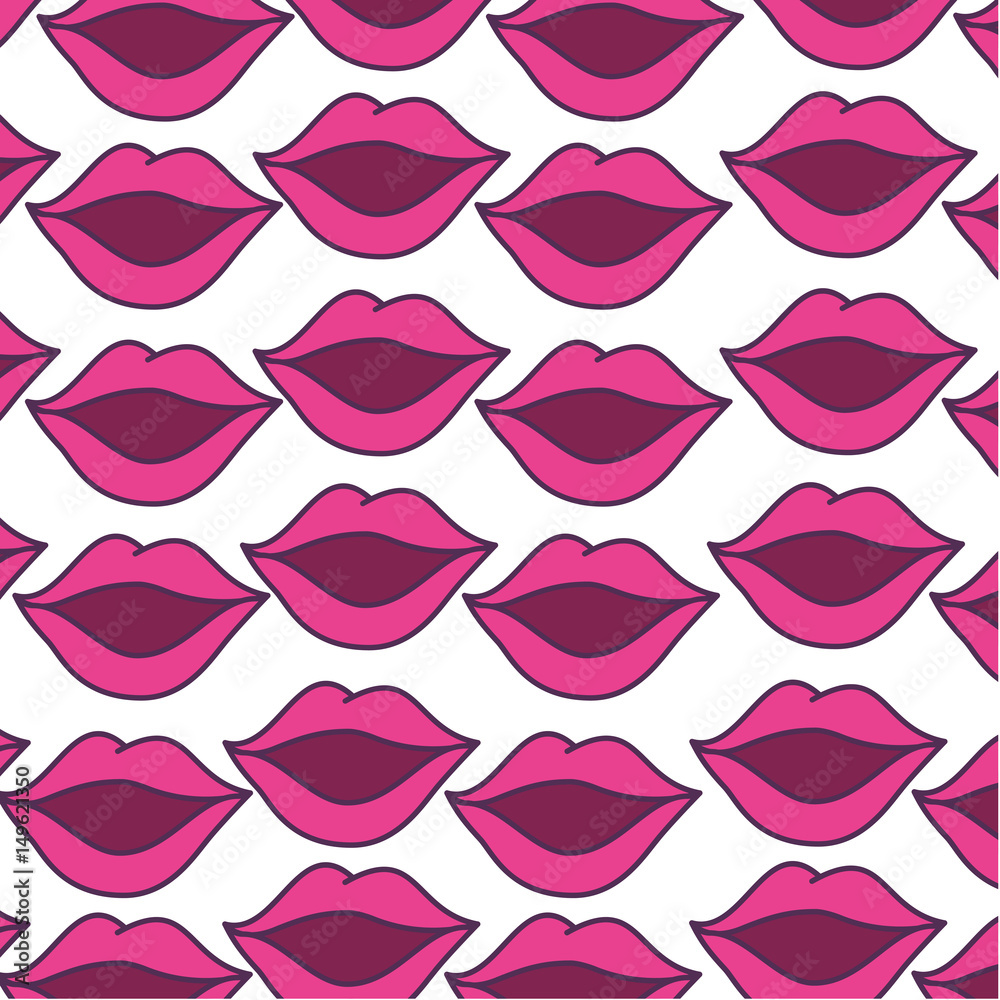 sexy female lips pattern vector illustration design