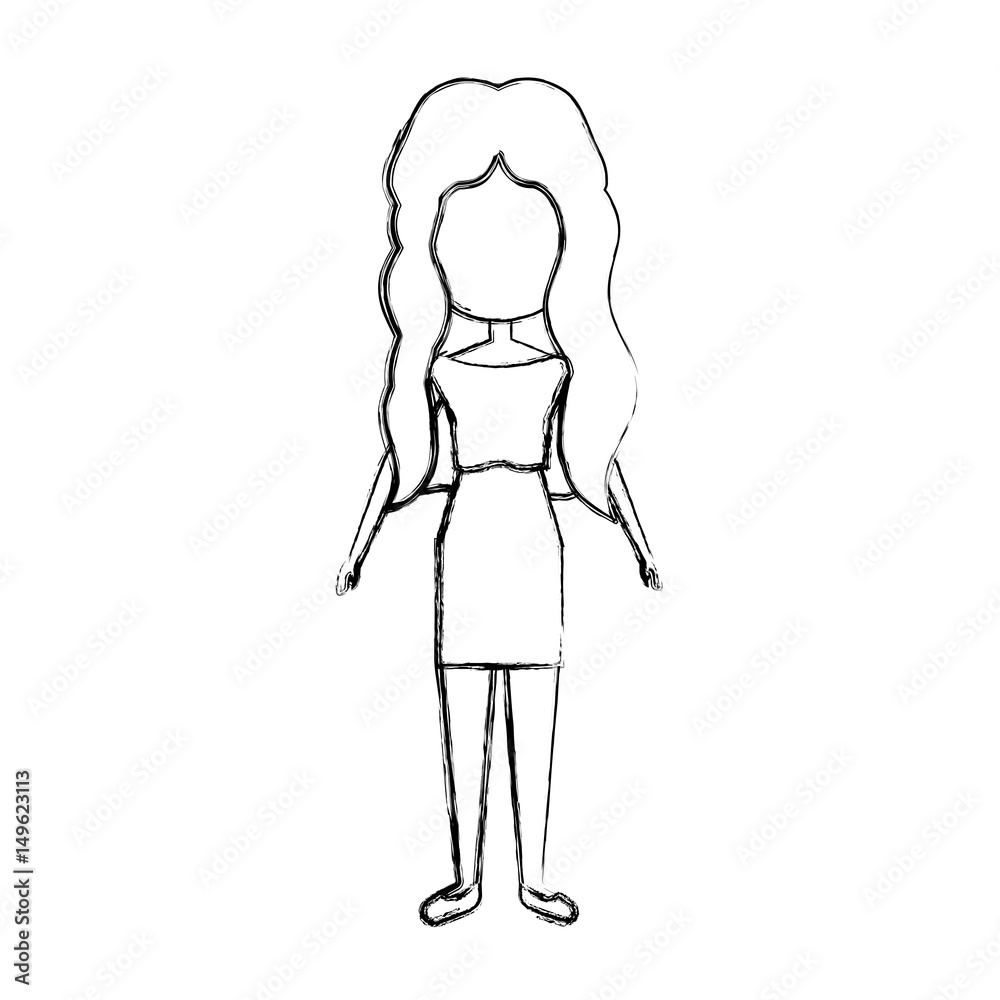 young woman avatar character vector illustration design