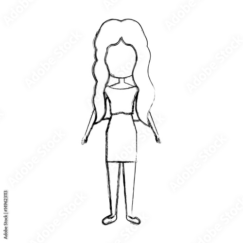 young woman avatar character vector illustration design