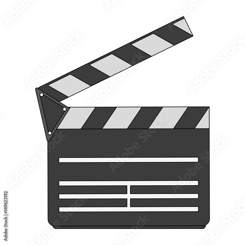 color image cartoon movie clapperboard icon vector illustration