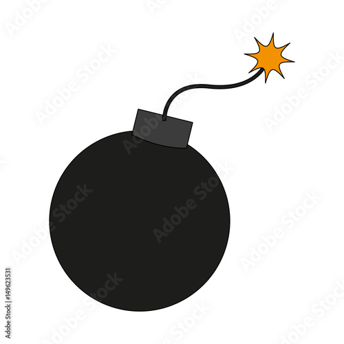 color image cartoon boom ready to explode vector illustration
