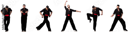 Spanish dancer in various poses on white