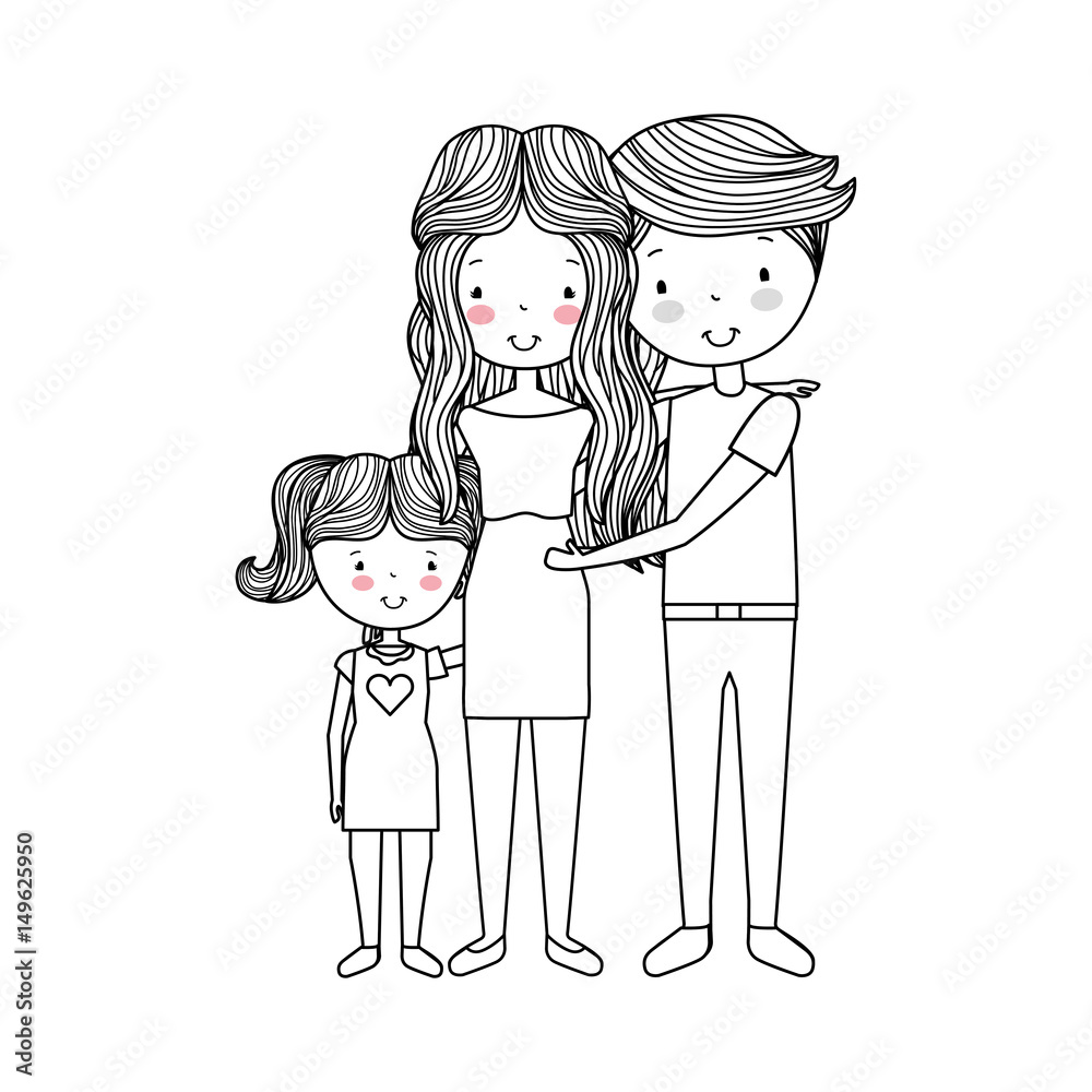 married couple with daughter vector illustration design married couple with daughter vector illustration design