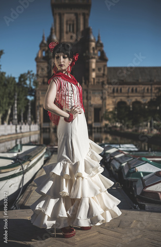 Young elegance flamenco dancer