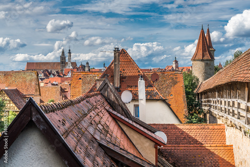 Altstadt Rothenburg ob der Tauber mit Stadtmauer, Rathaus und St. Jakobskirche photo