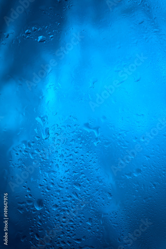 Drops of rain on glass
