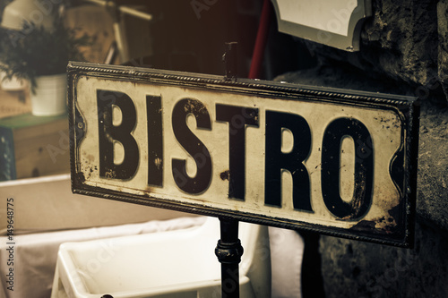 Fotografie, Tablou Signboard of Restaurant or Bistro