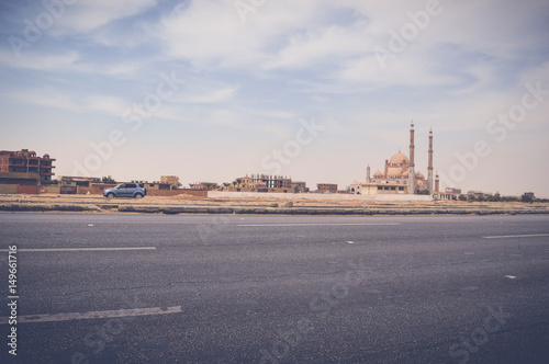 laylat al-qadr mosque at cairo ismaileya desert road in egypt