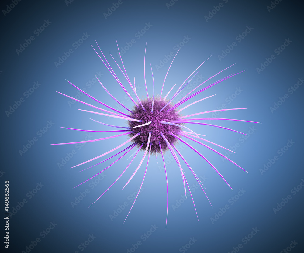 Detailed 3d medical illustration of virusesm bacteria on blue background Detailed 3d medical illustration of virusesm bacteria on blue background