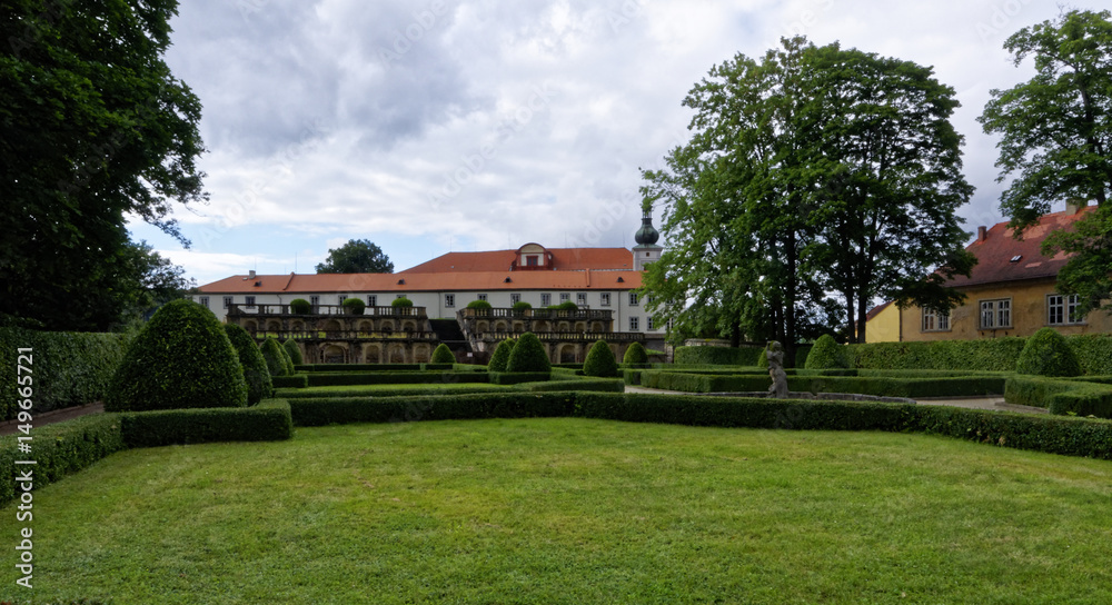 View of a hotel rooms from the lawn