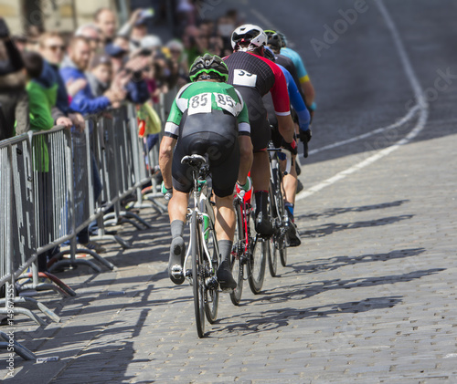 Group of cyclist during the street race