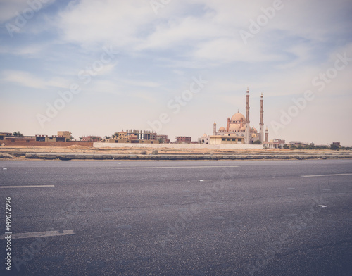 laylat al-qadr mosque at cairo ismaileya desert road in egypt