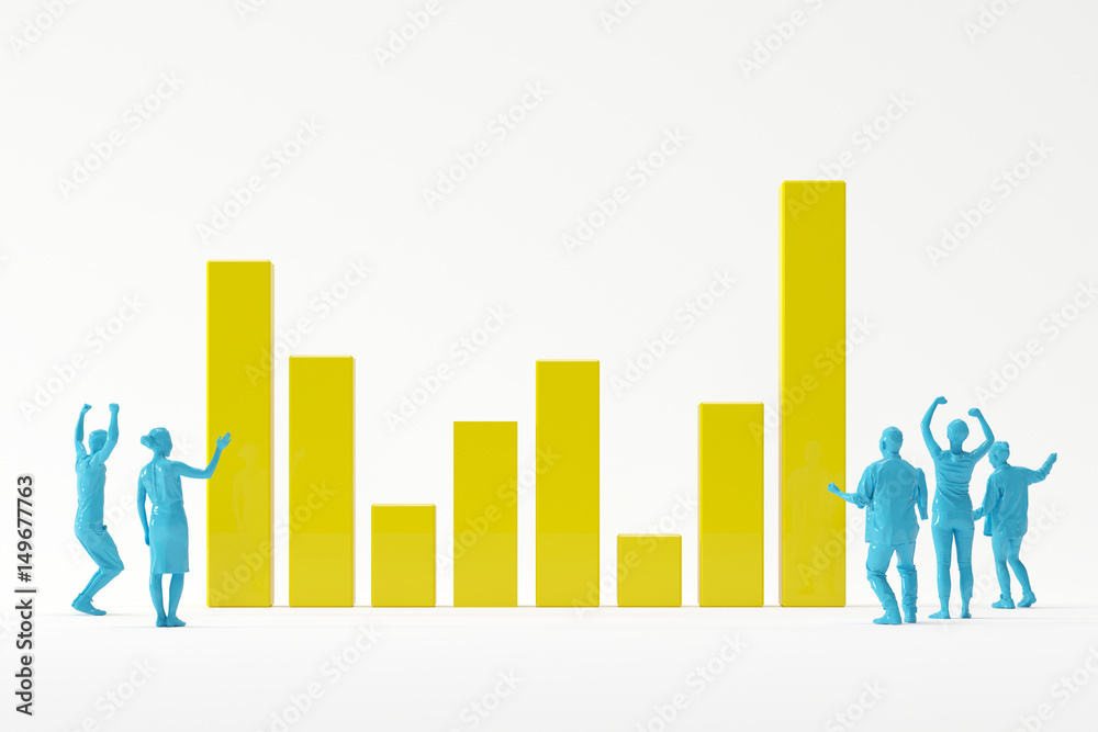 business team feeling happy looking at high graph succuess. business minimal concept. business team feeling happy looking at high graph succuess. business minimal concept.
