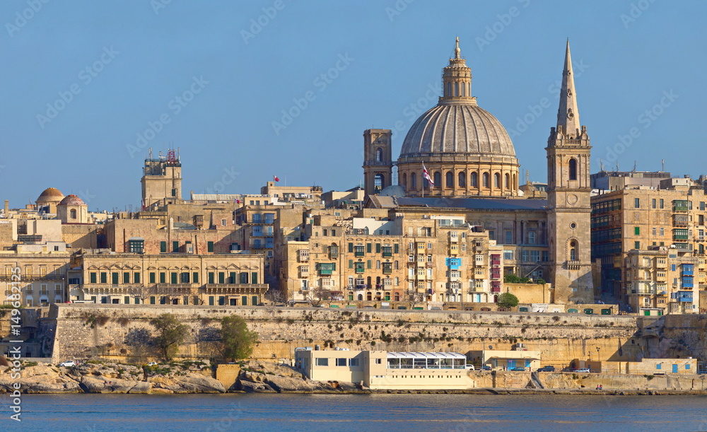 Valletta auf Malta, gesehen von Sliema