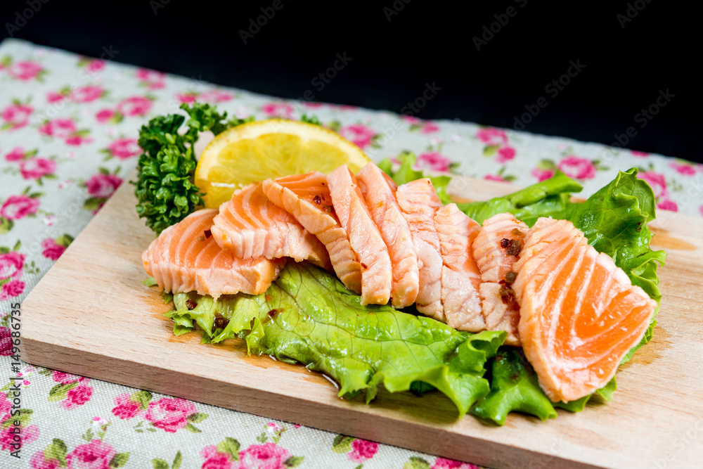 Salmon Tataki Japanese food salmon fillet Salmon Tataki Japanese food salmon fillet