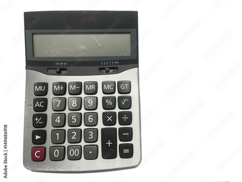 old calculator on white background old calculator on white background