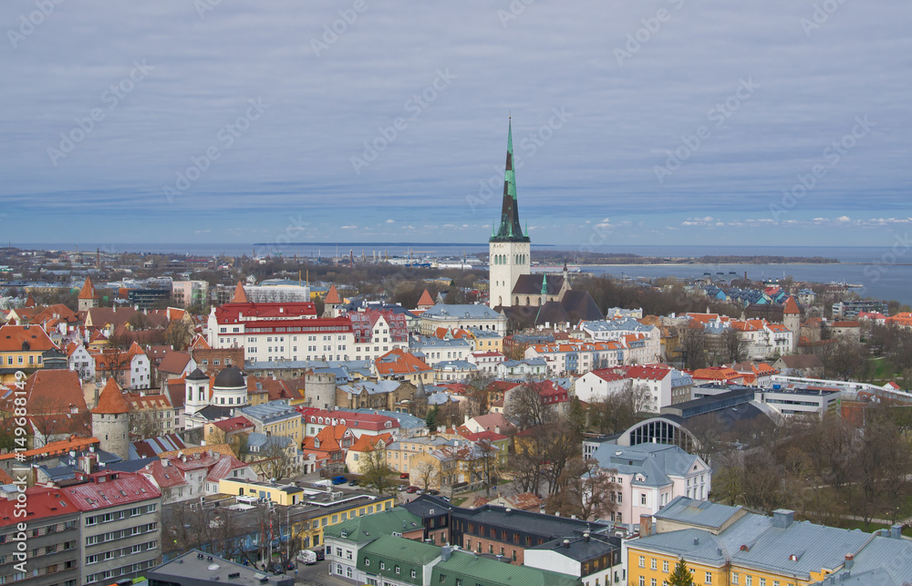 Panoramic view of old city of Tallinn