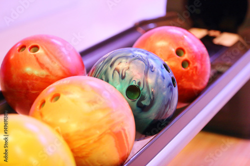 Row of bowling balls
