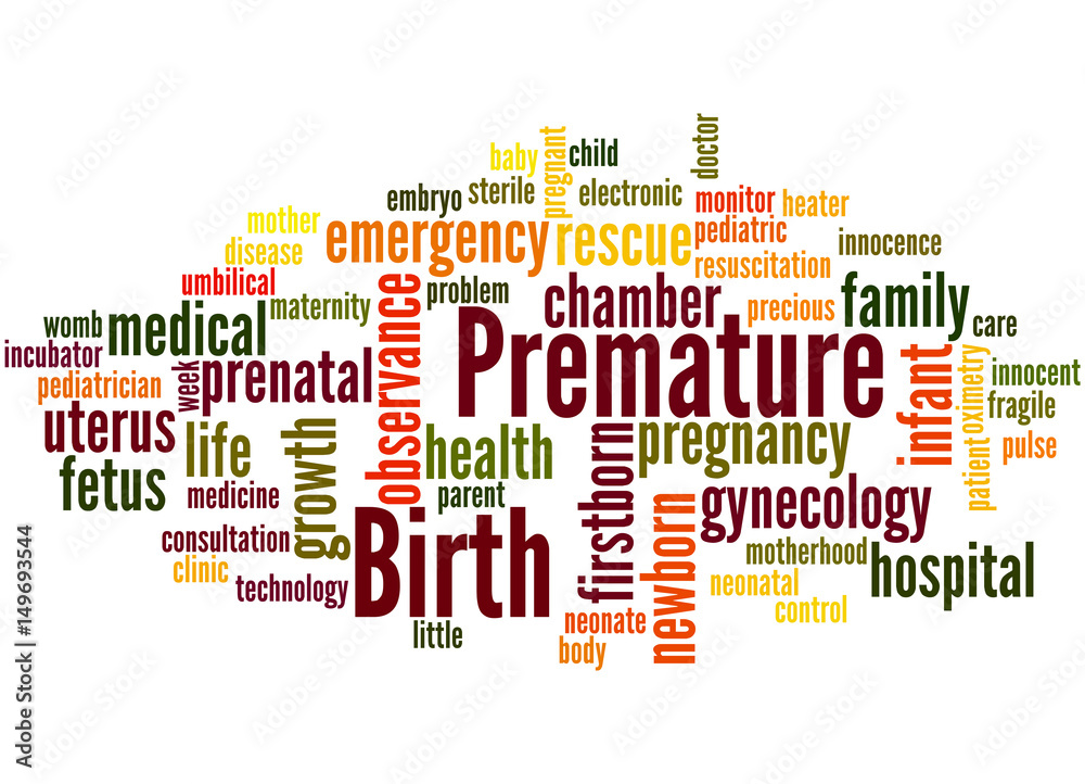 Premature birth, word cloud concept 4