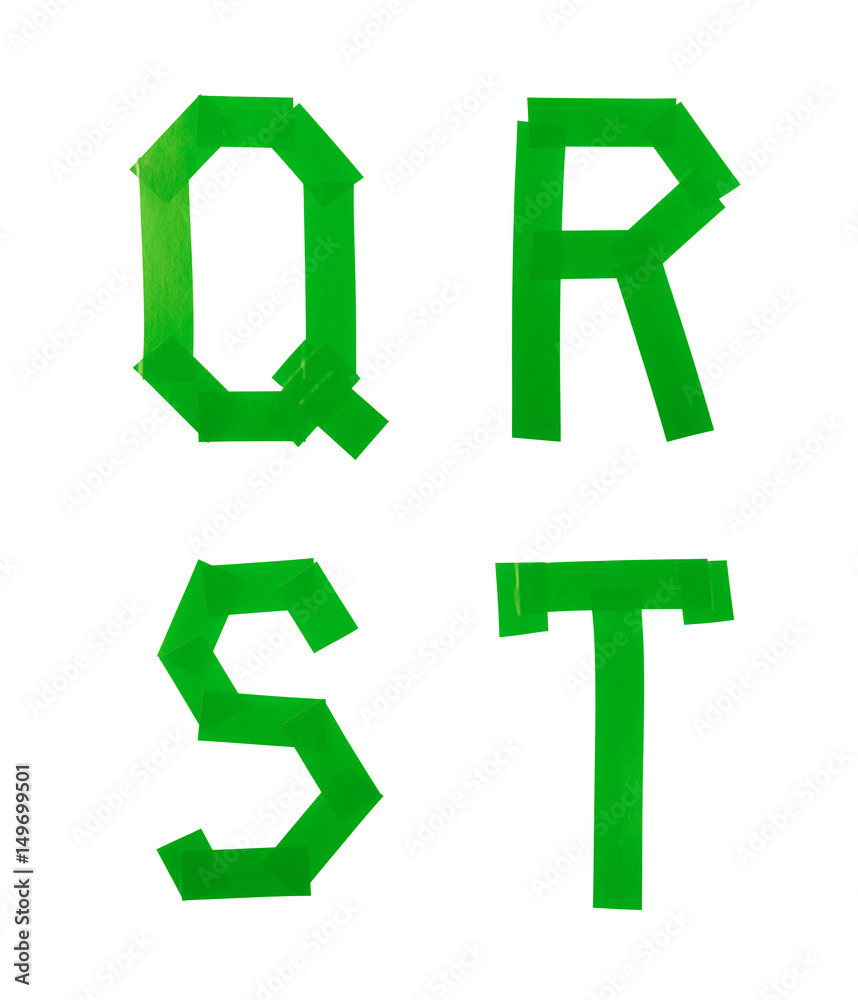 Letter symbols made of insulating tape Letter symbols made of insulating tape