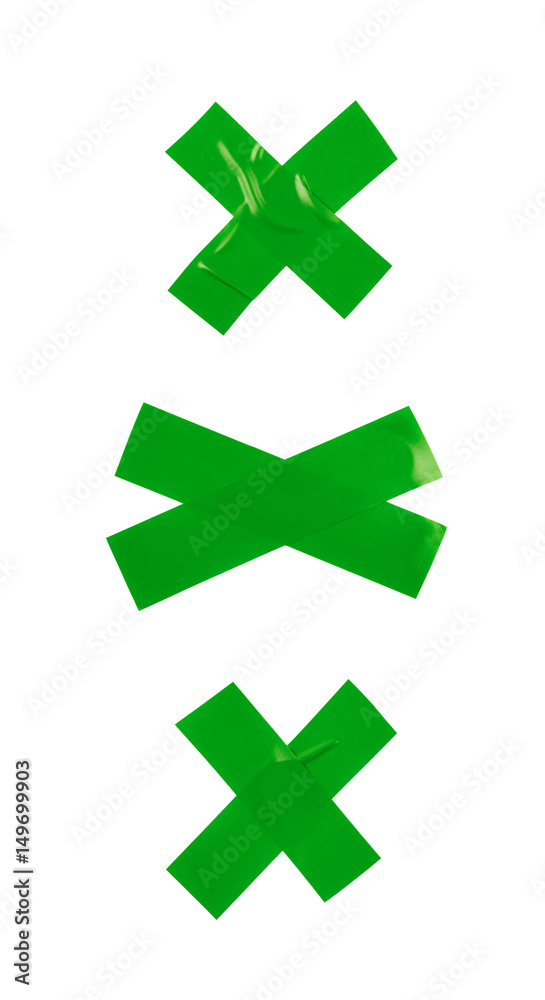 Obraz premium Cross made of insulating tape isolated