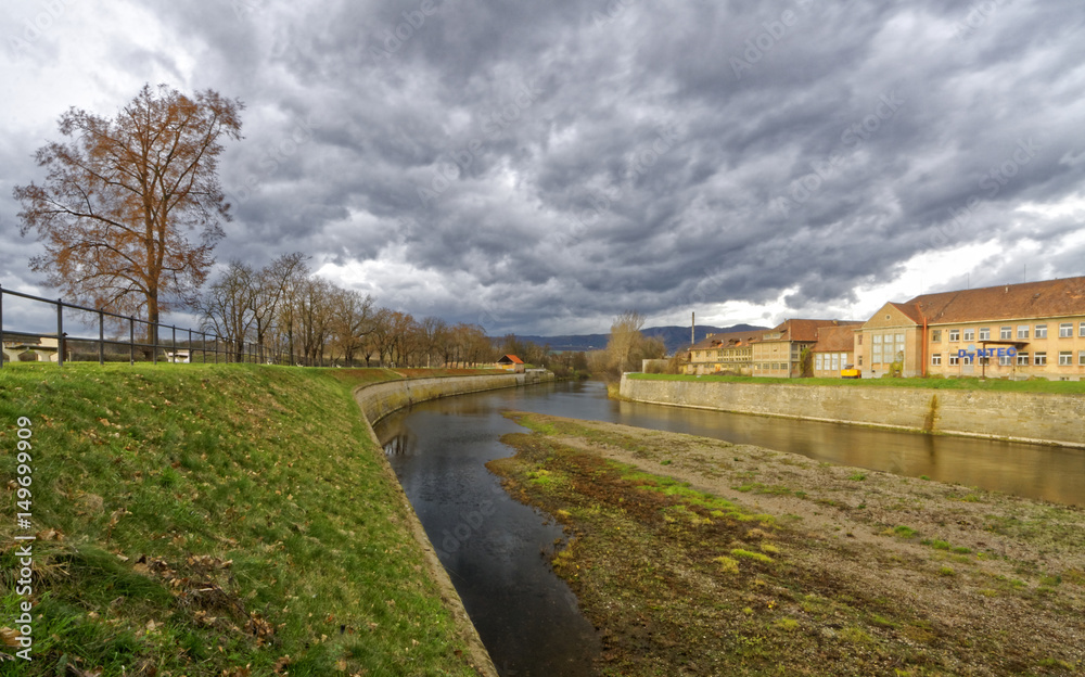 Wide canal with no water